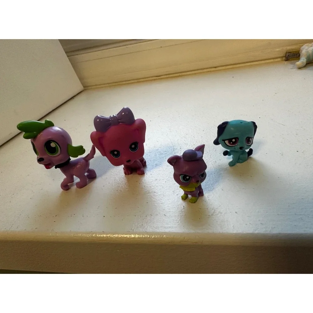 4 Piece Mini Littlest Pet shop My Little Pony Figures Dog Cat Toys